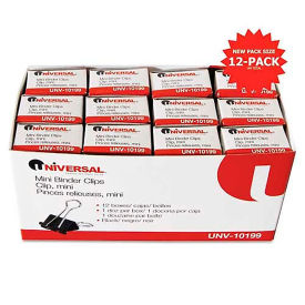 Universal Steel Wire Mini Binder Clips, Black/Silver, 1/2" W, 1/4" Capacity, 144/Pack