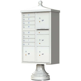 Vital CBU w/Vogue Traditional Accessories, 8 Mailboxes & 4 Parcel Lockers, Postal Grey