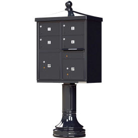 Vital CBU w/Vogue Traditional Accessories, 4 Mailboxes & 2 Parcel Lockers, Black