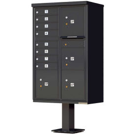 Vital CBU, 8 Mailboxes & 4 Parcel Lockers, Black