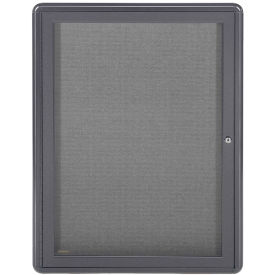 Ghent® 1 Door Ovation Bulletin Board, Gray Fabric/Gray Frame, 24-1/8"W x 33-3/4"H