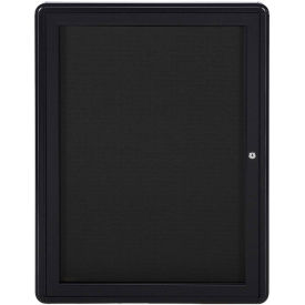 Ghent® 1 Door Ovation Bulletin Board, Black Fabric/Black Frame, 24-1/8"W x 33-3/4"H