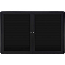 Ghent® 2 Door Ovation Letter Board, Black w/Black Frame, 46-7/8"w x 33-3/4"H