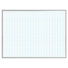 Magna Visual Porcelain Whiteboard w/ 1"X2" Blue Grid, White, 48 x 36