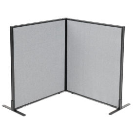 36-1/4"W x 42"H Freestanding 2-Panel Corner Room Divider, Gray