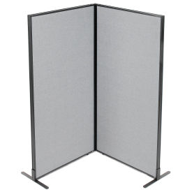 36-1/4"W x 72"H Freestanding 2-Panel Corner Room Divider, Gray