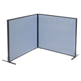 48-1/4"W x 42"H Freestanding 2-Panel Corner Room Divider, Blue