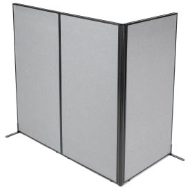 36-1/4"W x 72"H Freestanding 3-Panel Corner Room Divider, Gray