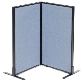 24-1/4"W x 42"H Freestanding 2-Panel Corner Room Divider, Blue