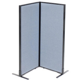 24-1/4"W x 60"H Freestanding 2-Panel Corner Room Divider, Blue