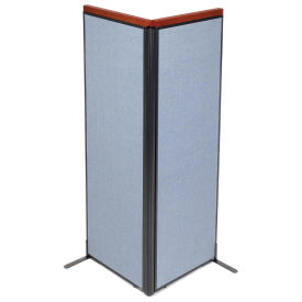 24-1/4"W x 73-1/2"H Deluxe Freestanding 2-Panel Corner Room Divider, Blue