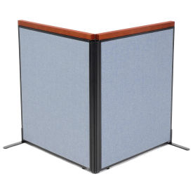 36-1/4"W x 43-1/2"H Deluxe Freestanding 2-Panel Corner Room Divider, Blue