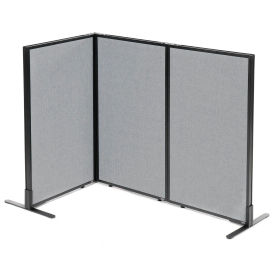 24-1/4"W x 42"H Freestanding 3-Panel Corner Room Divider, Gray