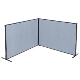 60-1/4"W x 42"H Freestanding 2-Panel Corner Room Divider, Blue