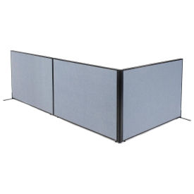 60-1/4"W x 42"H Freestanding 3-Panel Corner Room Divider, Blue