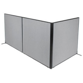 60-1/4"W x 60"H Freestanding 3-Panel Corner Room Divider, Gray