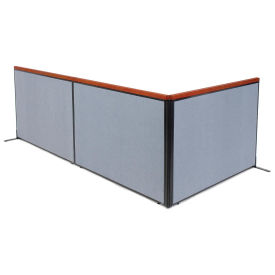 60-1/4"W x 72"H Freestanding 3-Panel Corner Room Divider, Blue