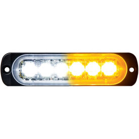Buyers 8891902 LED Rectangular Amber/Clear Low Profile Strobe Light 12V, 6 LEDs