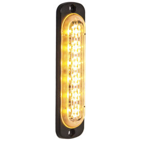 Buyers 8891910 LED Rectangular Amber Low Profile Strobe Light 12V, 6 LEDs