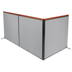 60-1/4"W x 61-1/2"H Deluxe Freestanding 3-Panel Corner Room Divider, Gray