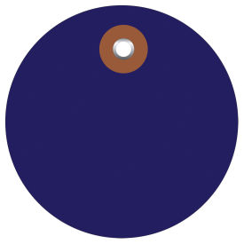 3" Diameter Plastic Circle Tags, Blue, 100 Pack