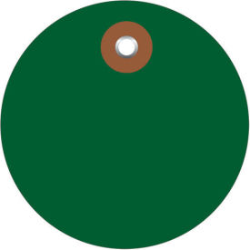 3" Diameter Plastic Circle Tags, Green, 100 Pack