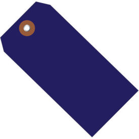 4-3/4"x2-3/8" Plastic Shipping Tag, Blue, 100 Pack