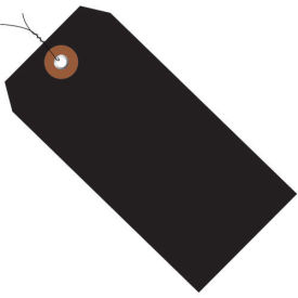 4-3/4"x2-3/8" Plastic Shipping Tag Pre-Wired, Black, 100 Pack