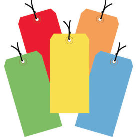 4-3/4"x2-3/8" Shipping Tags, Pre-Strung, Assorted Color, 1000 Pack