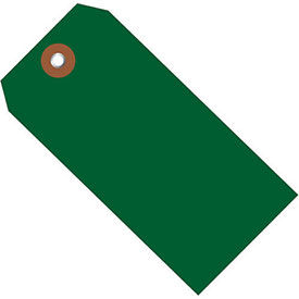 6-1/4"x3-1/8" Plastic Shipping Tag, Green, 100 Pack