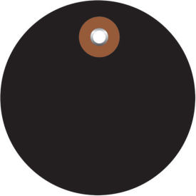 2" Diameter Plastic Circle Tags, Black, 100 Pack