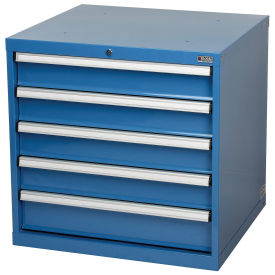 5 Drawers Modular Drawer Cabinet w/Lock, 30"Wx27"Dx29-1/2"H Blue