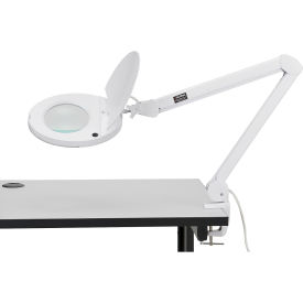 LED Magnifying Lamp With Covered Metal Arm, 5 Diopter, White