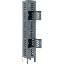 6-Tier 6 Door Ventilated Locker, 12"Wx12"Dx12"H, Assembled