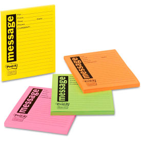 Post-it Super Sticky Message Pads 76794SS, 3-7/8" x 4-7/8", Neon, 30 Sheets, 200/Pack