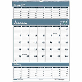 House of Doolittle Recycled Bar Harbor Three-Months-per-Page Wall Calendar, 12 x 17, 2023-2025