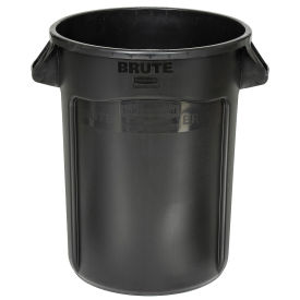 Rubbermaid Brute® Trash Container w/Venting Channels, 44 Gallon, Black