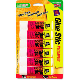 Avery Permanent Glue Stics, White Application, .26 oz, Stick, 6/Pack
