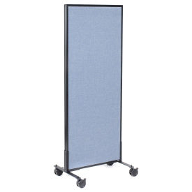 24-1/4"W x 63"H Mobile Office Partition Panel, Blue