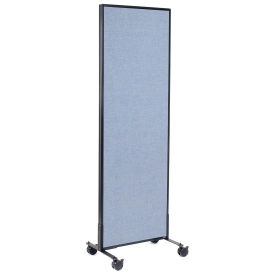 24-1/4"W x 75"H Mobile Office Partition Panel, Blue