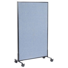 36-1/4"W x 63"H Mobile Office Partition Panel, Blue