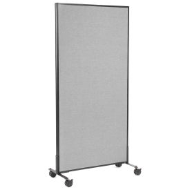 36-1/4"W x 75"H Mobile Office Partition Panel, Gray