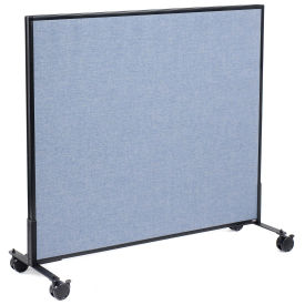 48-1/4"W x 45"H Mobile Office Partition Panel, Blue