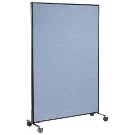 48-1/4"W x 75"H Mobile Office Partition Panel, Blue