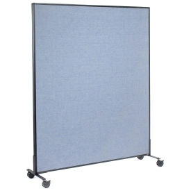 60-1/4"W x 75"H Mobile Office Partition Panel, Blue