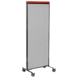 24-1/4"W x 64-1/2"H Mobile Deluxe Office Partition Panel, Gray