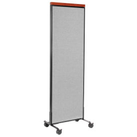 24-1/4"W x 76-1/2"H Mobile Deluxe Office Partition Panel, Gray