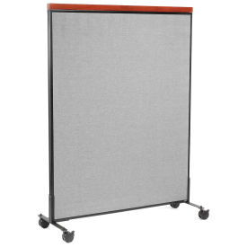 48-1/4"W x 64-1/2"H Mobile Deluxe Office Partition Panel, Gray