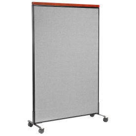 48-1/4"W x 76-1/2"H Mobile Deluxe Office Partition Panel, Gray