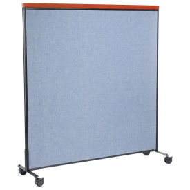 60-1/4"W x 64-1/2"H Mobile Deluxe Office Partition Panel, Blue